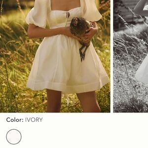 Ivory Puff Sleeve Dress